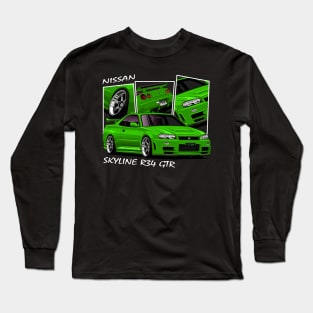 Nissan Skyline GTR R34, JDM Car Long Sleeve T-Shirt